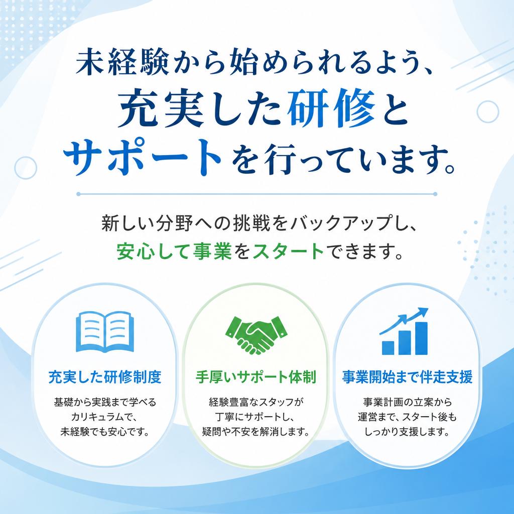 未経験者歓迎のサポート制度